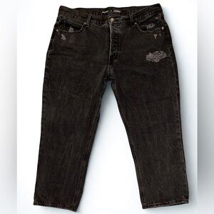 Size 16 Old Navy HIGH-RISE SLOUCHY STRAIGHT SECRET SLIM POCKETS: Dark BlackJeans